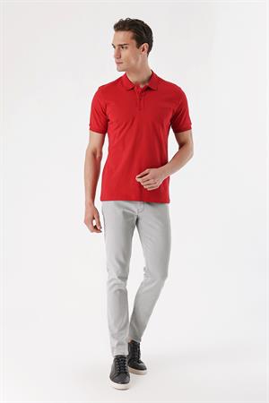 Kırmızı Basic Düz %100 Pamuk Rahat Kesim Kısa Kollu HEDİYE KUTULU Polo Yaka Erkek Tişört