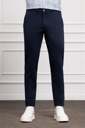 Lacivert Slim Fit Dar Kesim Chino Yan Cep Erkek Pantolon