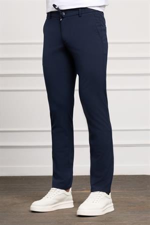 Lacivert Slim Fit Dar Kesim Yan Cep Bağcıklı Jogger Erkek Pantolon
