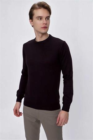 Mor Basic Dinamik Fit Rahat Kesim Bisiklet Yaka Triko Kazak