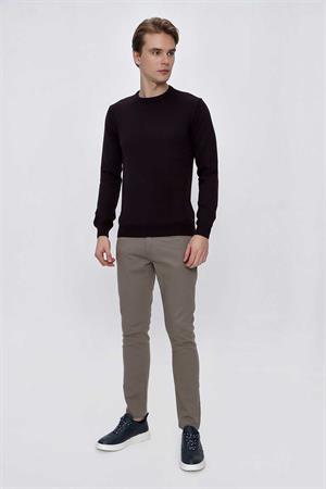 Mor Basic Dinamik Fit Rahat Kesim Bisiklet Yaka Triko Kazak