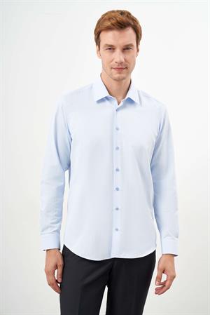 Morven Erkek A. MAVİ Basic Düz Desen Sert Yaka Regular Fit Gömlek