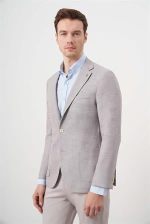 Morven Erkek A. MAVİ Dokuma Slim Fit Torba Cep Mono Yaka Spor Ceket
