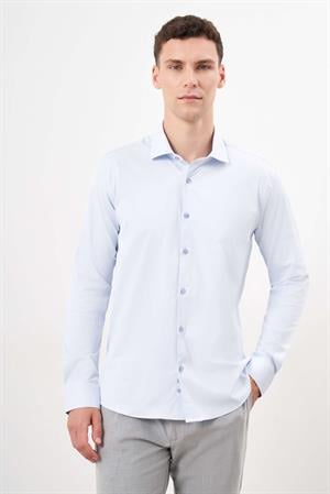 Morven Erkek A. MAVİ Basic Düz Desen İtalyan Yaka Slim Fit Gömlek