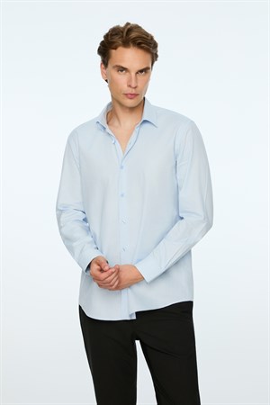 Morven Erkek A. MAVİ Basic Regular Fit Sert Yaka Gömlek