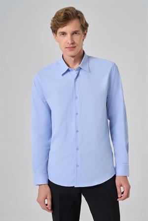 Morven Erkek A. MAVİ Slim Fit Sert Yaka Gömlek