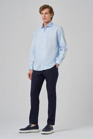 Morven Erkek A. MAVİ Pamuk Trend Dynamic Fit İtalyan Yaka Gömlek