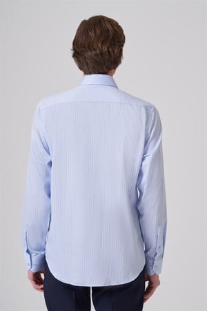 Morven Erkek A. MAVİ Pamuk Trend Dynamic Fit İtalyan Yaka Gömlek