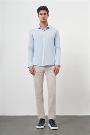 Morven Erkek A. MAVİ Trend Slim Fit İtalyan Yaka Gömlek