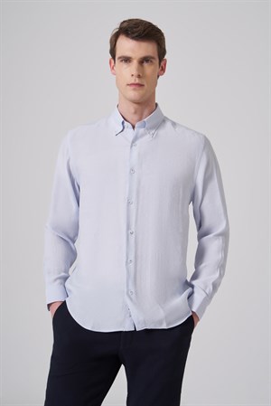 Morven Erkek A. MAVİ Dynamic Fit Düğmeli Yaka Gömlek Modal