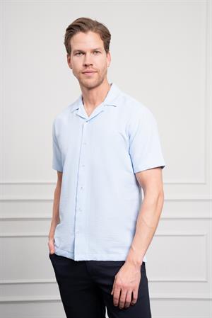 Morven Erkek A. MAVİ Apaş Yaka Kısa Kol Gömlek