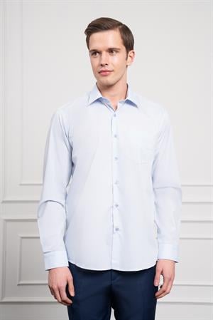 Morven Erkek A. MAVİ Basic Regular Fit Sert Yaka Cepli Gömlek
