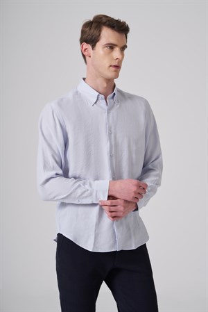 Morven Erkek A. MAVİ Dynamic Fit Düğmeli Yaka Gömlek Modal