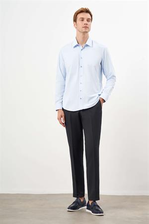 Morven Erkek A. MAVİ Basic Düz Desen Sert Yaka Regular Fit Gömlek