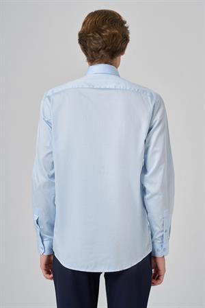 Morven Erkek A. MAVİ Pamuk Trend Dynamic Fit İtalyan Yaka Gömlek