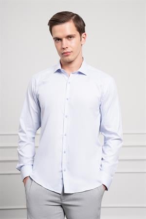Morven Erkek A. MAVİ Pamuk Trend Slim Fit İtalyan Yaka Gömlek