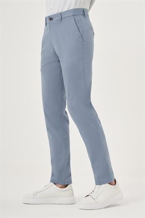 Morven Erkek A. MAVİ Yazlık Pamuk Yan Cep Slim Fit Chino Pantolon