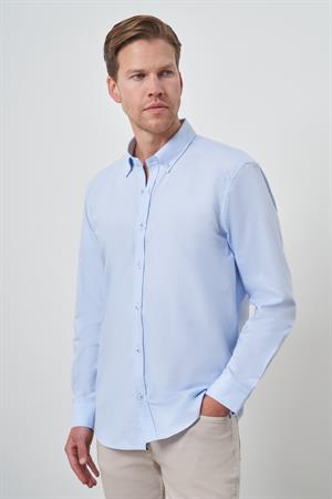 Morven Erkek A. MAVİ Slim Fit Düğmeli Yaka Gömlek
