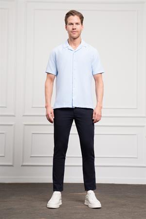 Morven Erkek A. MAVİ Apaş Yaka Kısa Kol Gömlek