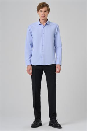 Morven Erkek A. MAVİ Slim Fit İtalyan Yaka Gömlek