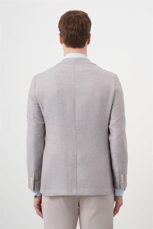 Morven Erkek A. MAVİ Dokuma Slim Fit Torba Cep Mono Yaka Spor Ceket