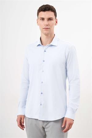 Morven Erkek A. MAVİ Basic Düz Desen İtalyan Yaka Slim Fit Gömlek