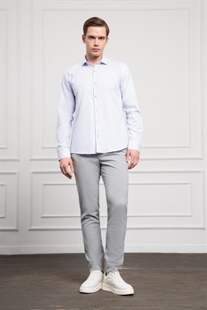 Morven Erkek A. MAVİ Pamuk Trend Slim Fit İtalyan Yaka Gömlek