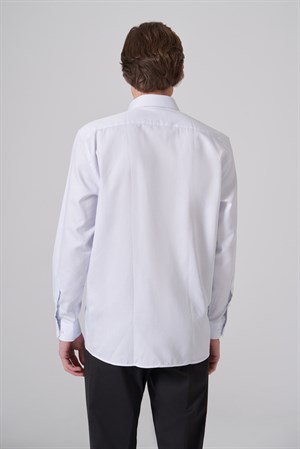 Morven Erkek A. MAVİ Pamuk Trend Pitikareli Regular Fit Sert Yaka Gömlek