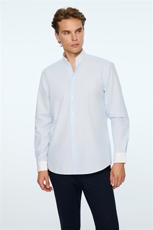 Morven Erkek A. MAVİ Slim Fit Dik Yaka Gömlek
