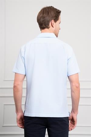 Morven Erkek A. MAVİ Apaş Yaka Kısa Kol Gömlek