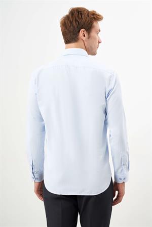 Morven Erkek A. MAVİ Basic Düz Desen Sert Yaka Regular Fit Gömlek