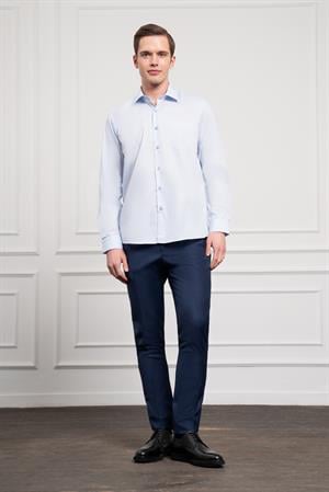 Morven Erkek A. MAVİ Basic Regular Fit Sert Yaka Cepli Gömlek