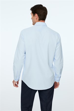 Morven Erkek A. MAVİ Düz Slim Fit Sert Yaka Gömlek