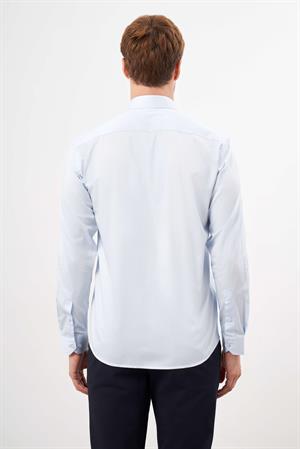 Morven Erkek A. MAVİ Pamuk Düz Desen Sert Yaka Slim Fit  Gömlek