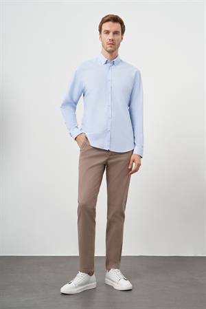 Morven Erkek A. MAVİ Pamuk Trend Düğmeli Yaka Dynamic Fit Gömlek