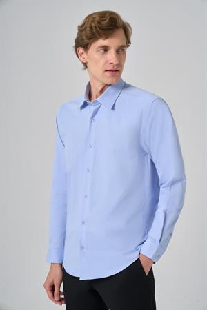 Morven Erkek A. MAVİ Slim Fit Sert Yaka Gömlek