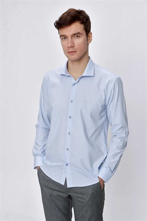 Morven Erkek A. MAVİ Basic Slim Fit Dar Kesim Gömlek