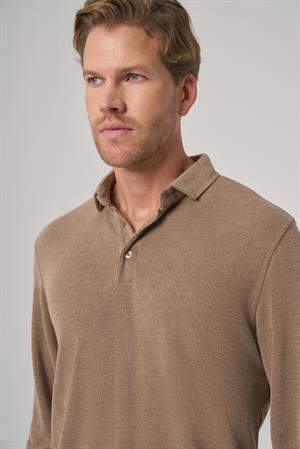 Morven Erkek A-Kahverengi Trend Düğmeli Polo Yaka Sweatshirt