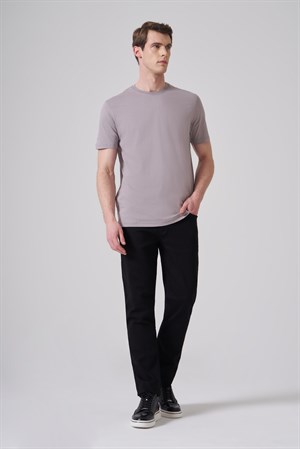 Morven Erkek AÇIK GRİ Basic Bisiklet Yaka Dynamic Fit Pamuk T-Shirt