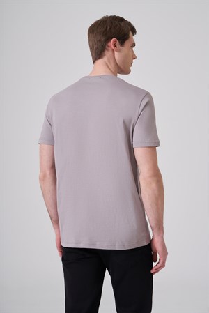 Morven Erkek AÇIK GRİ Basic Bisiklet Yaka Dynamic Fit Pamuk T-Shirt