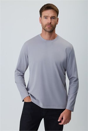 Morven Erkek AÇIK GRİ Bisiklet Yaka Rayon Sweatshirt