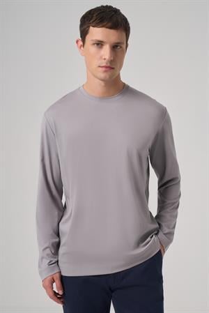 Morven Erkek AÇIK GRİ Trend Bisiklet Yaka Rayon Sweatshirt