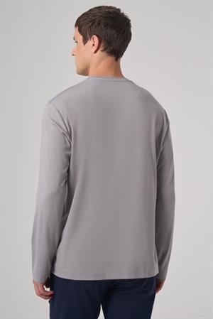 Morven Erkek AÇIK GRİ Trend Bisiklet Yaka Rayon Sweatshirt