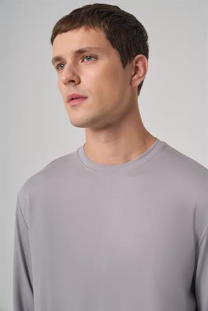 Morven Erkek AÇIK GRİ Trend Bisiklet Yaka Rayon Sweatshirt