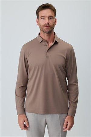 Morven Erkek AÇIK KAHVE Polo Yaka Rayon Sweatshirt