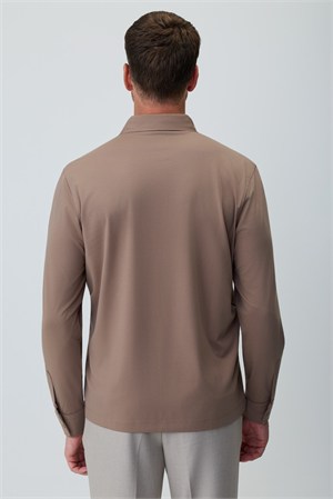 Morven Erkek AÇIK KAHVE Polo Yaka Rayon Sweatshirt