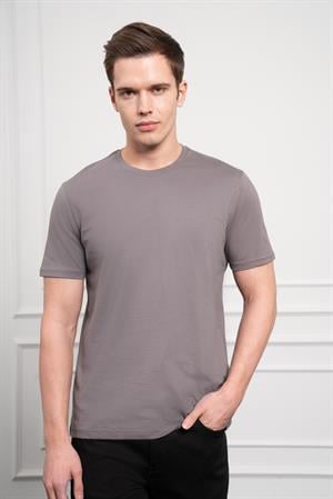Morven Erkek Antrasit Basic Bisiklet Yaka Dynamic Fit Pamuk T-Shirt