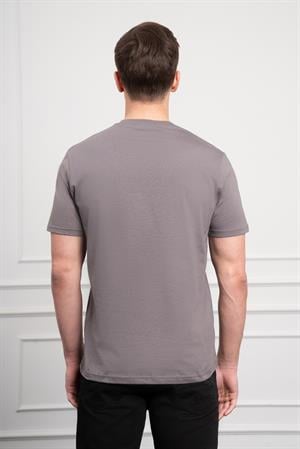 Morven Erkek Antrasit Basic Bisiklet Yaka Dynamic Fit Pamuk T-Shirt