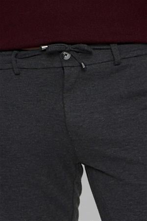 Morven Erkek Antrasit Miami Örme Slim Fit Dar Kesim Beli Lastikli ve Bağcıklı Spor Pantolon