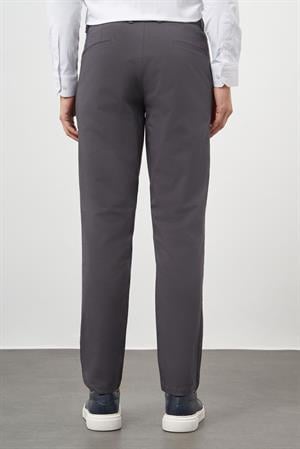 Morven Erkek Antrasit Pamuk Yan Cep Slim Fit Chino Pantolon